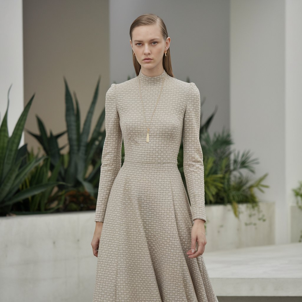 Minimalist spring outfit exuding effortless elegance with clean lines and subtle details.
